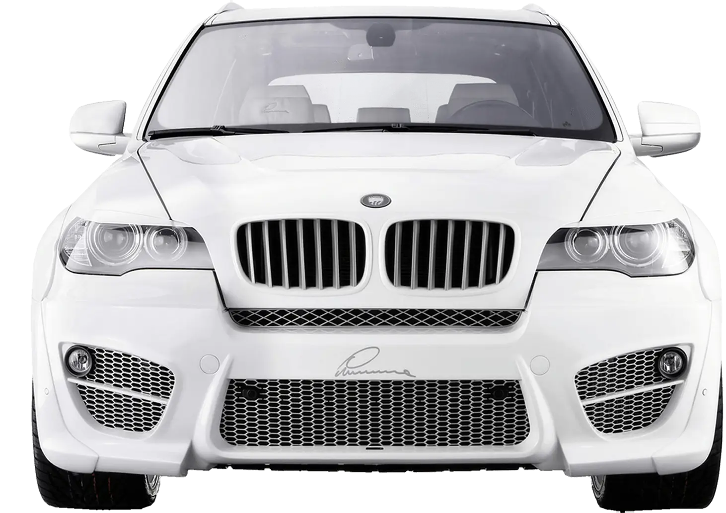 Luxury White SUV Front View