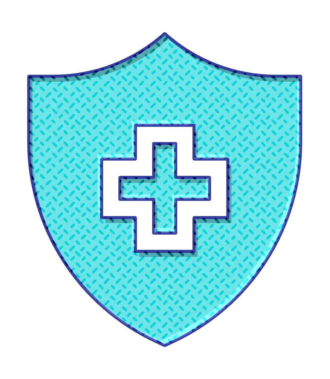Blue Shield with Cross Symbol