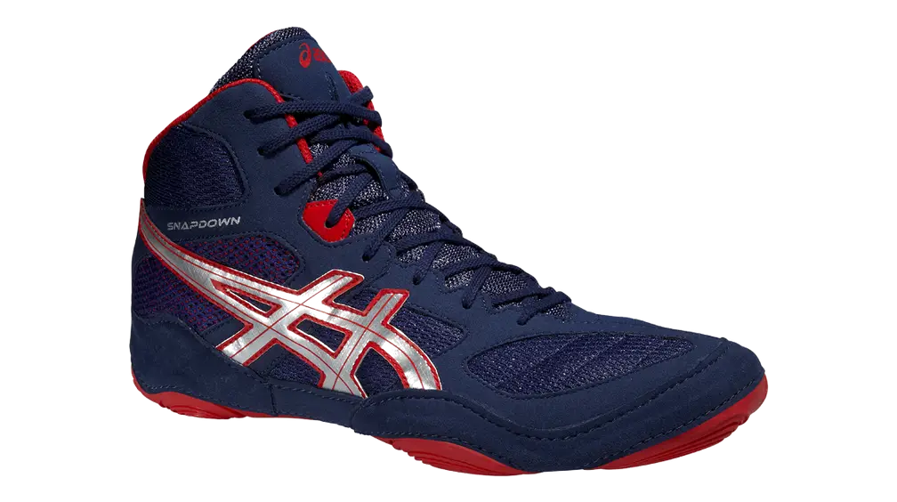 Red and Navy High-Top Sports Shoe