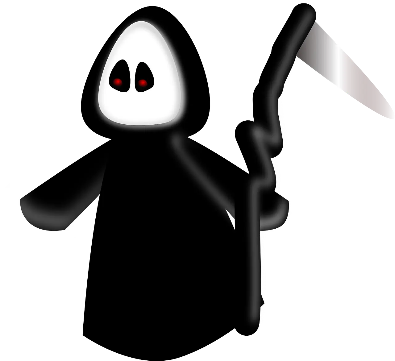Cartoon Grim Reaper with Scythe