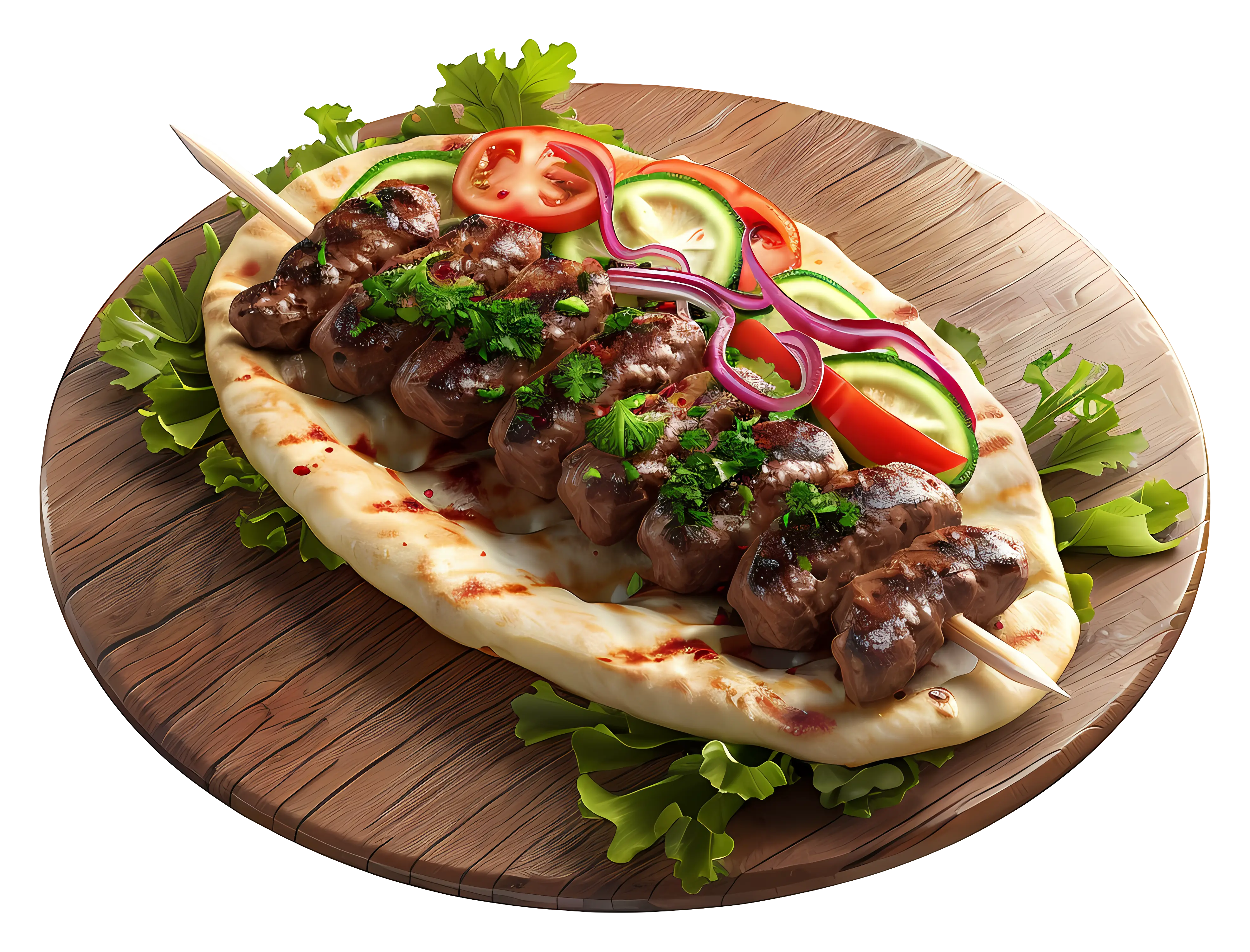 Grilled Kebab on Skewer
