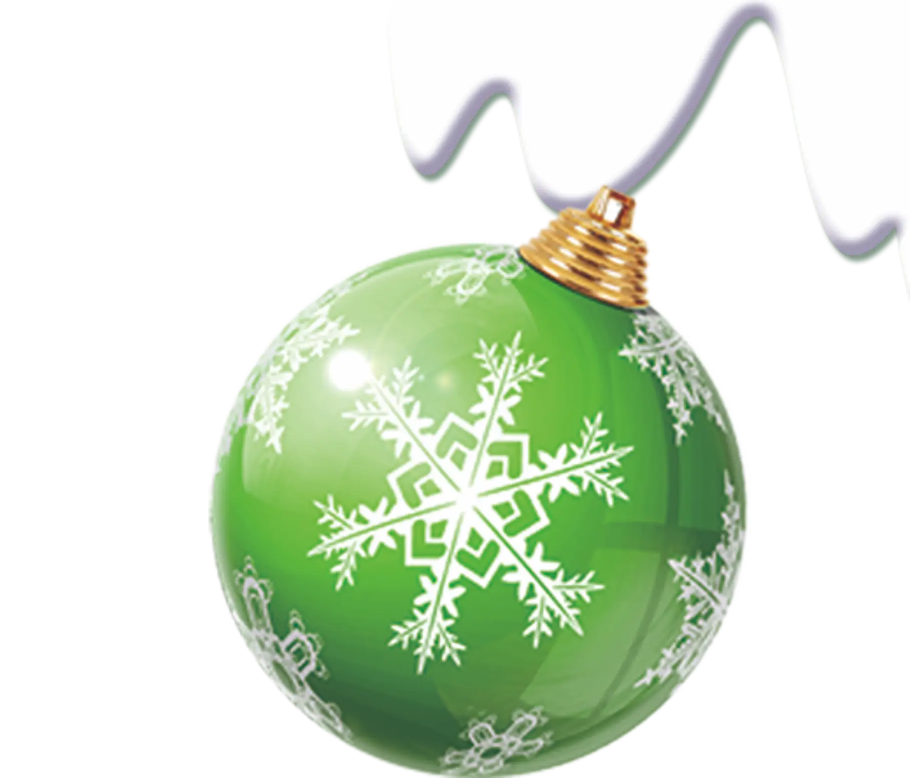 Green Christmas Ornament with Snowflake Design