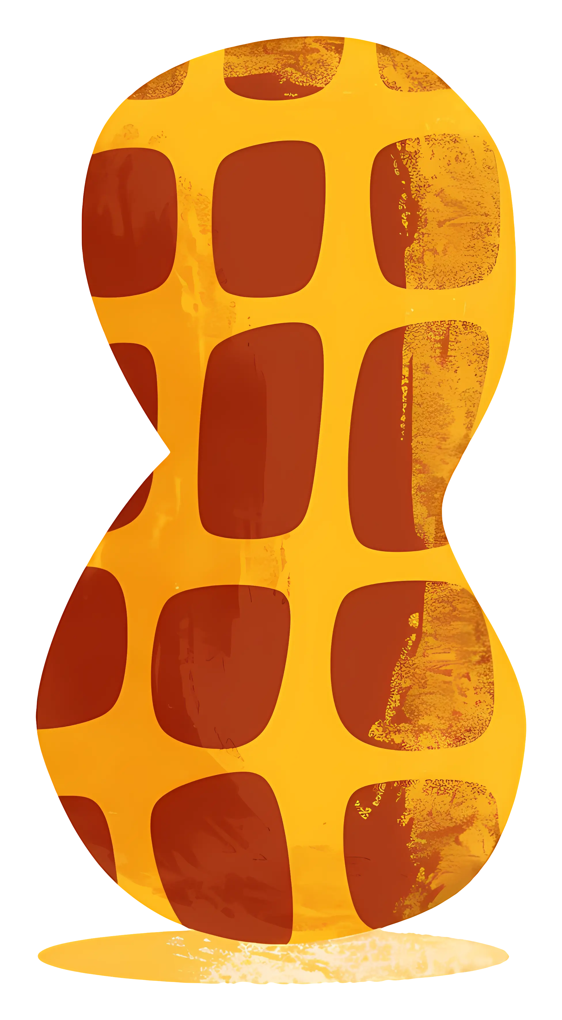 Peanut Shape with Brown Pattern