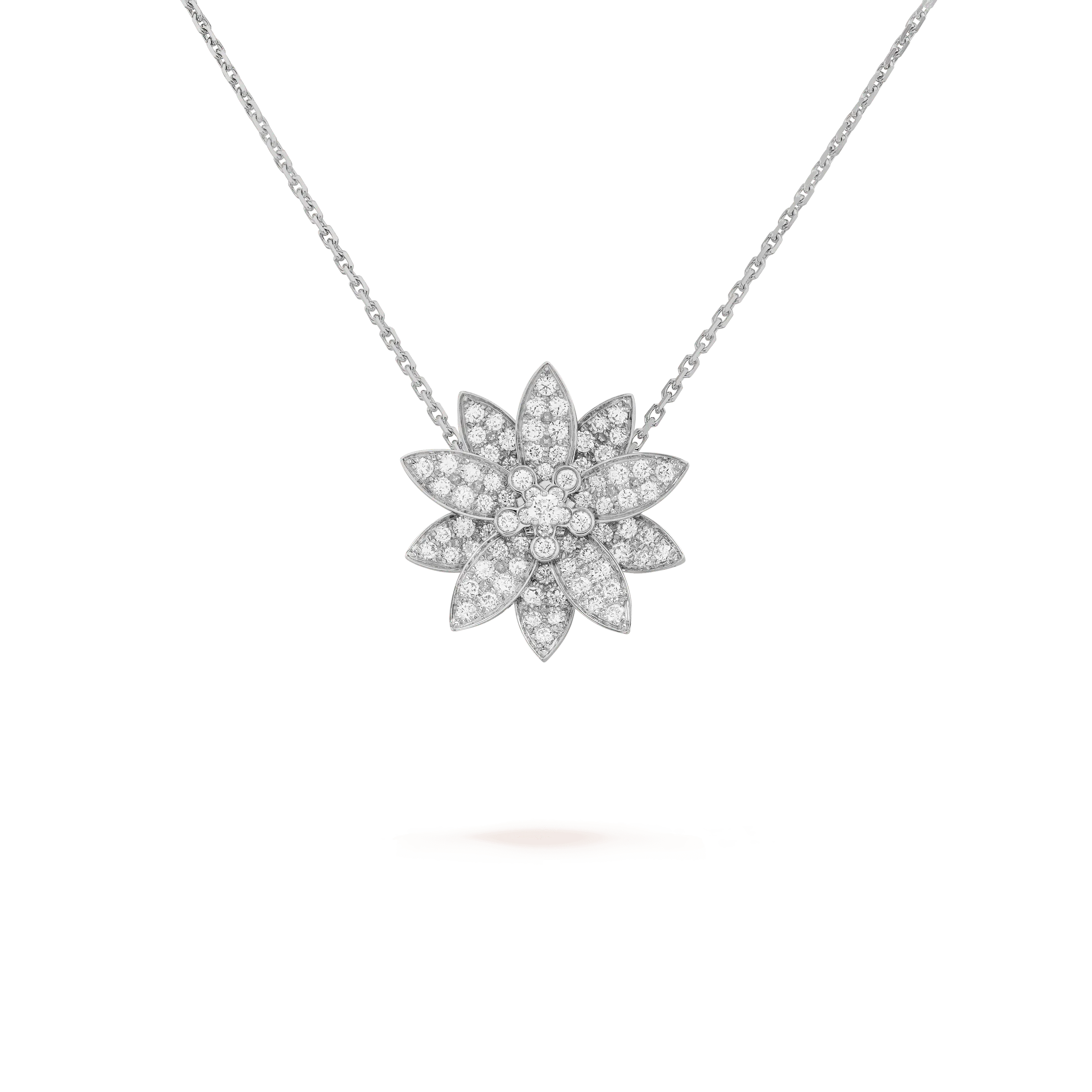 Silver Floral Pendant Necklace
