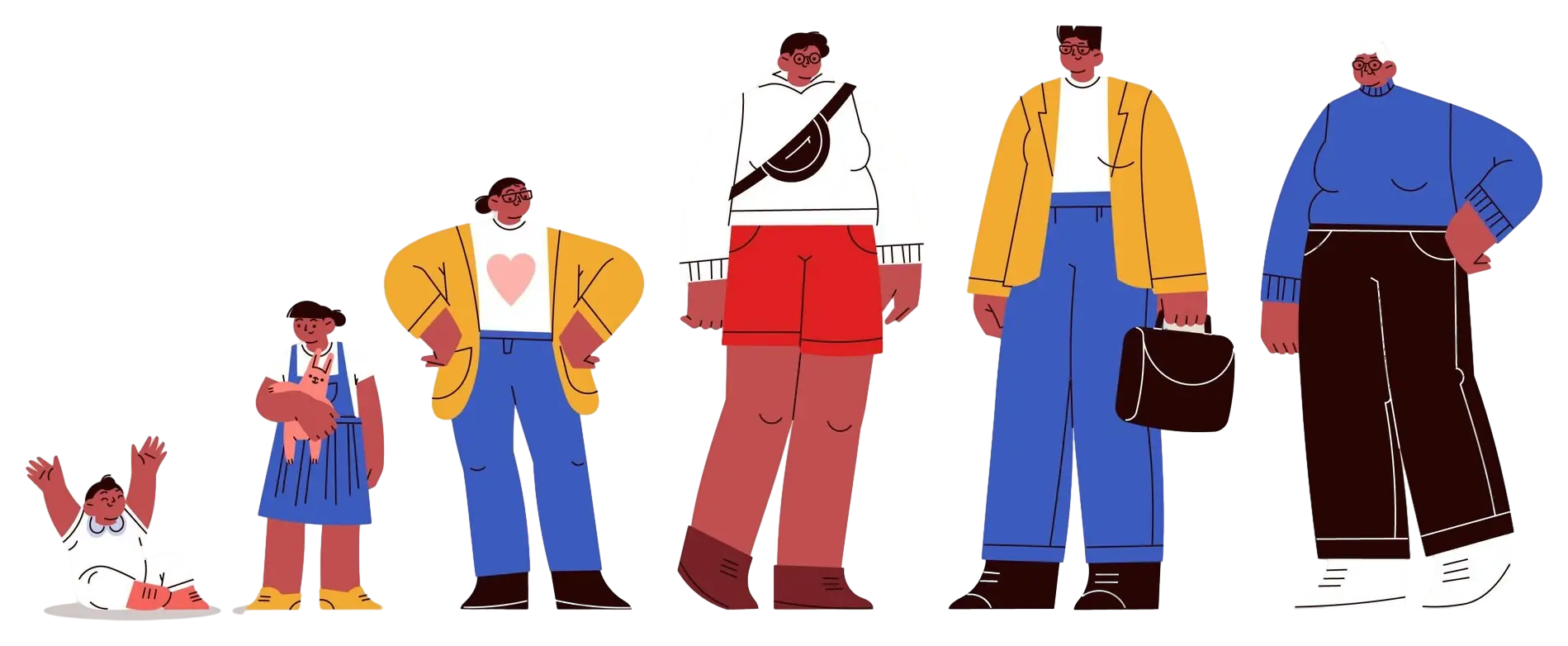 Illustration of Human Growth Stages