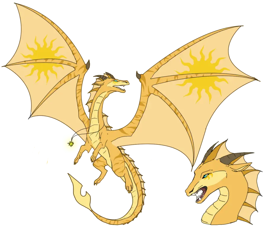 Golden Dragon Mythical Illustration