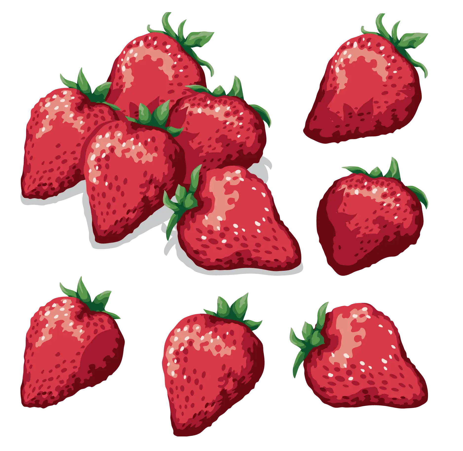 Red Strawberry Illustration for Fruit Themes