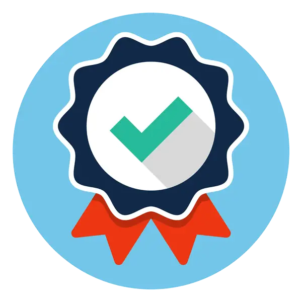 Award Ribbon with Checkmark Icon