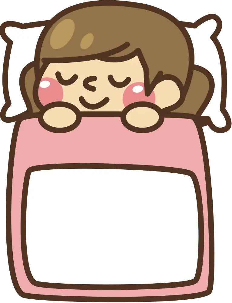 Cartoon Child Sleeping in Bed