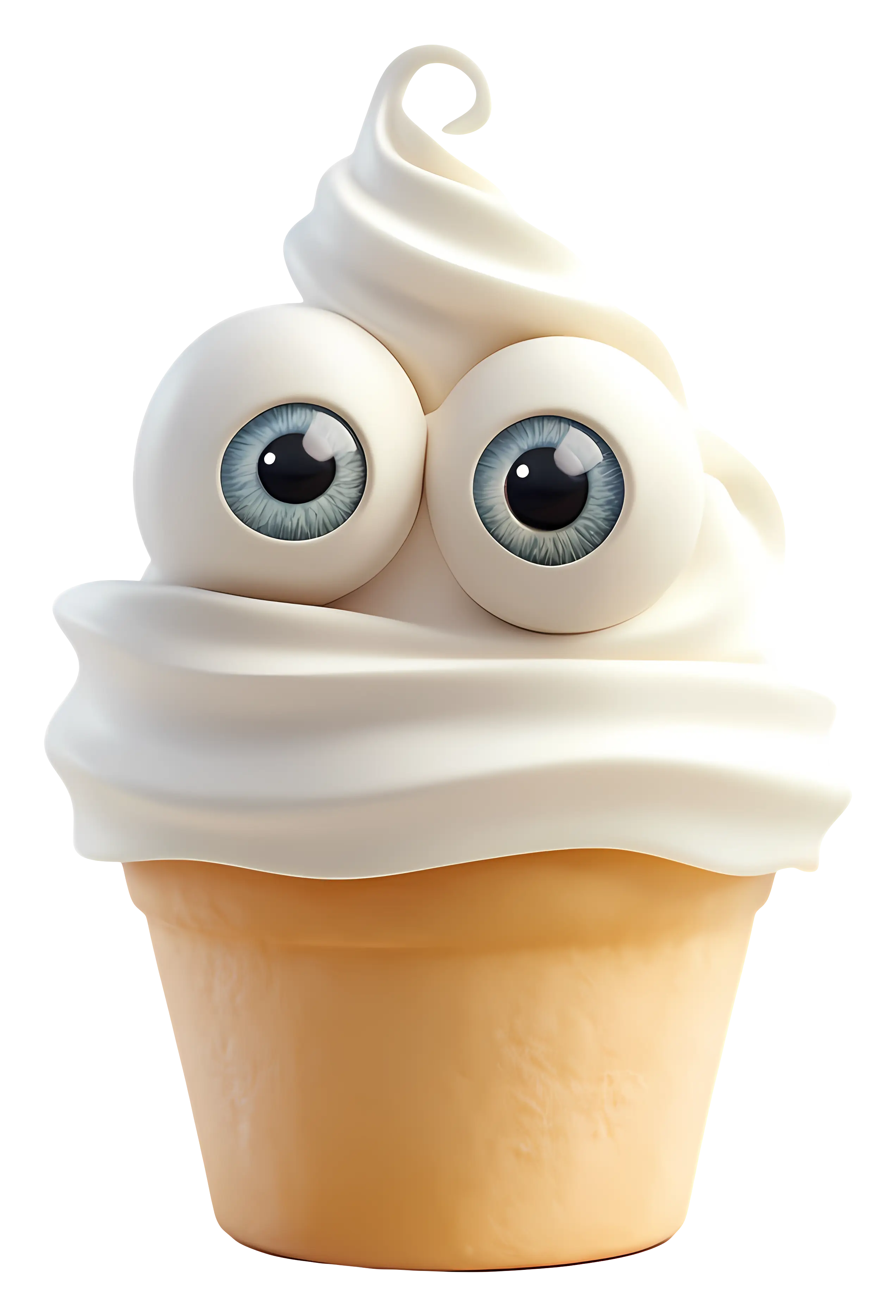 Whipped Ice Cream Cone with Eyes