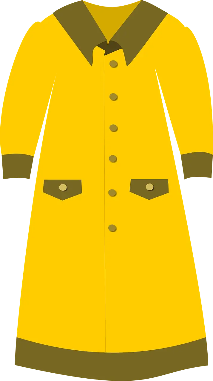 Yellow Trench Coat Apparel Illustration