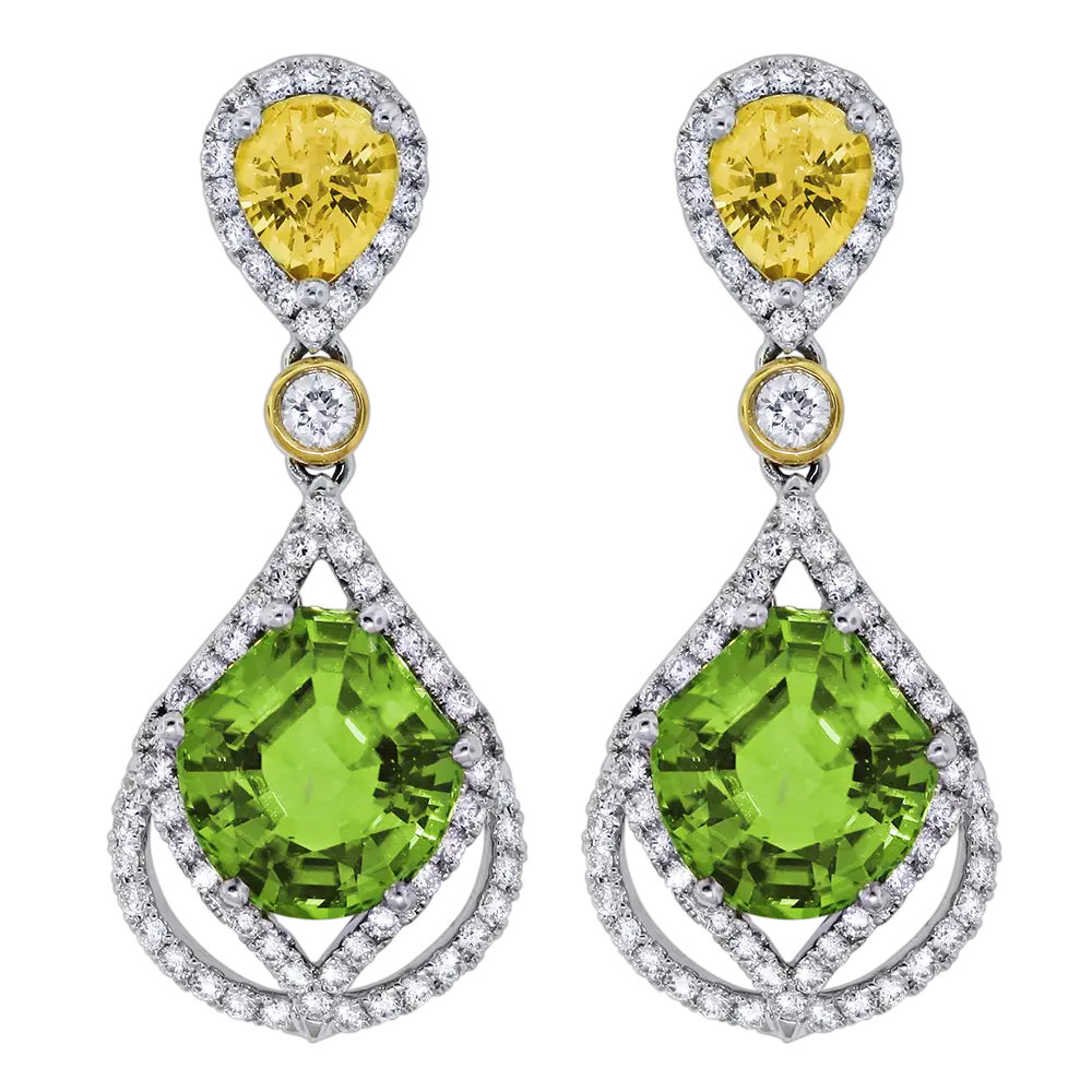 Elegant Gemstone Earrings with Diamonds
