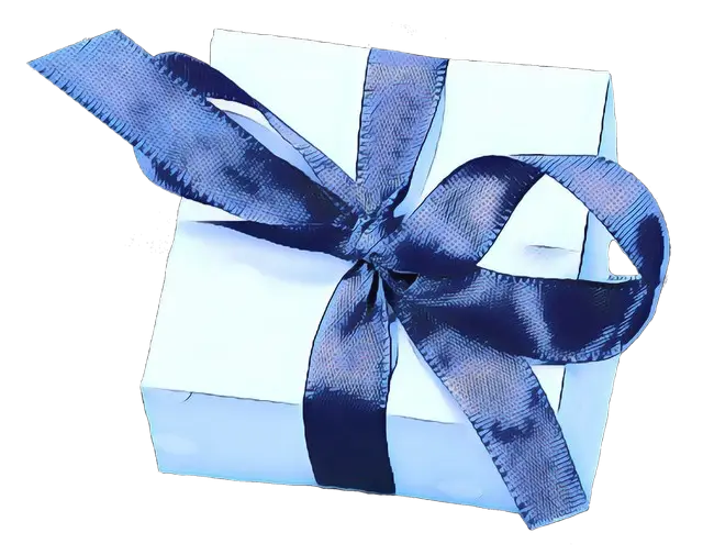 Blue Gift Box with Ribbon for Celebrations