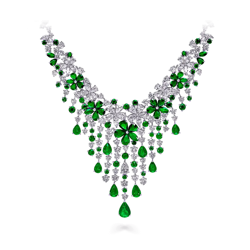 Elegant Emerald and Diamond Necklace