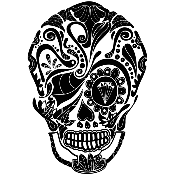 Intricate Decorative Skull Illustration