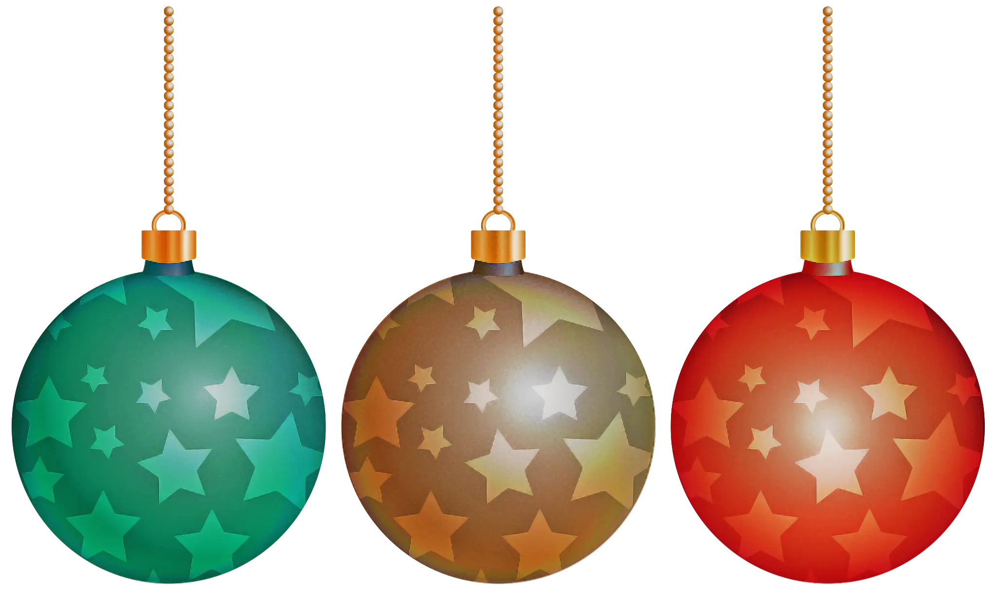 Christmas Ornaments with Star Patterns