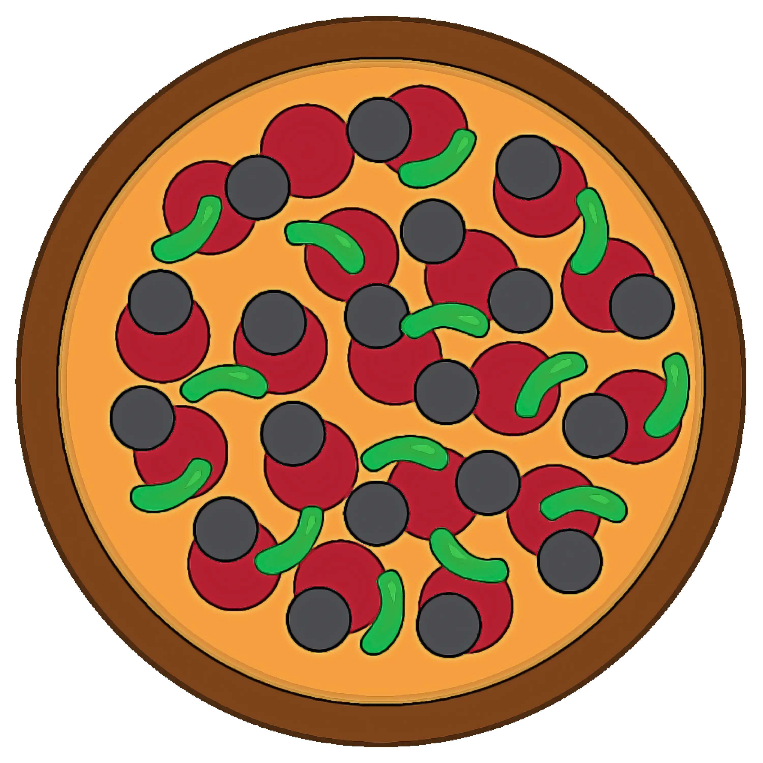 Colorful Cartoon Pizza Illustration