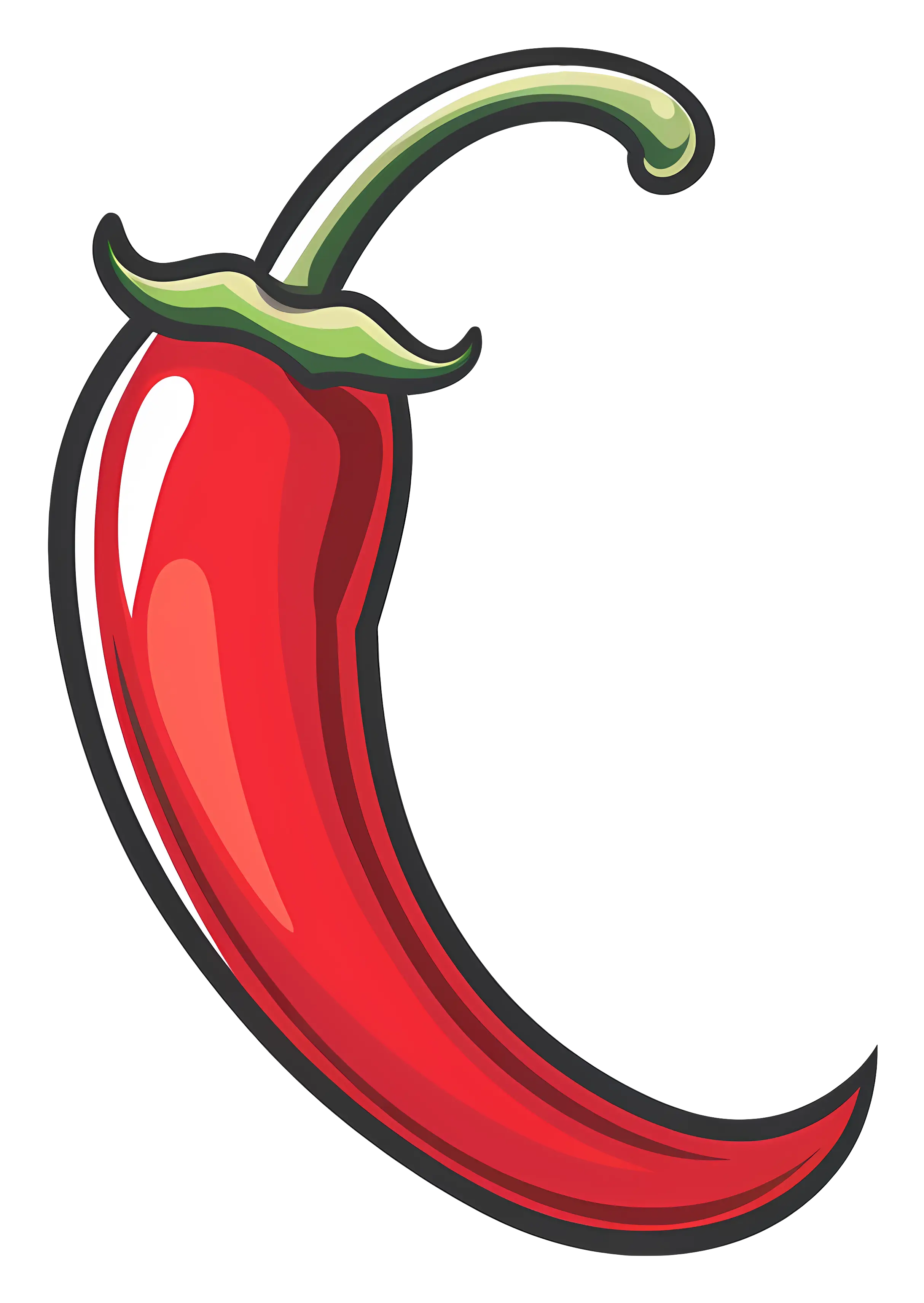 Red Chili Pepper in Cartoon Style