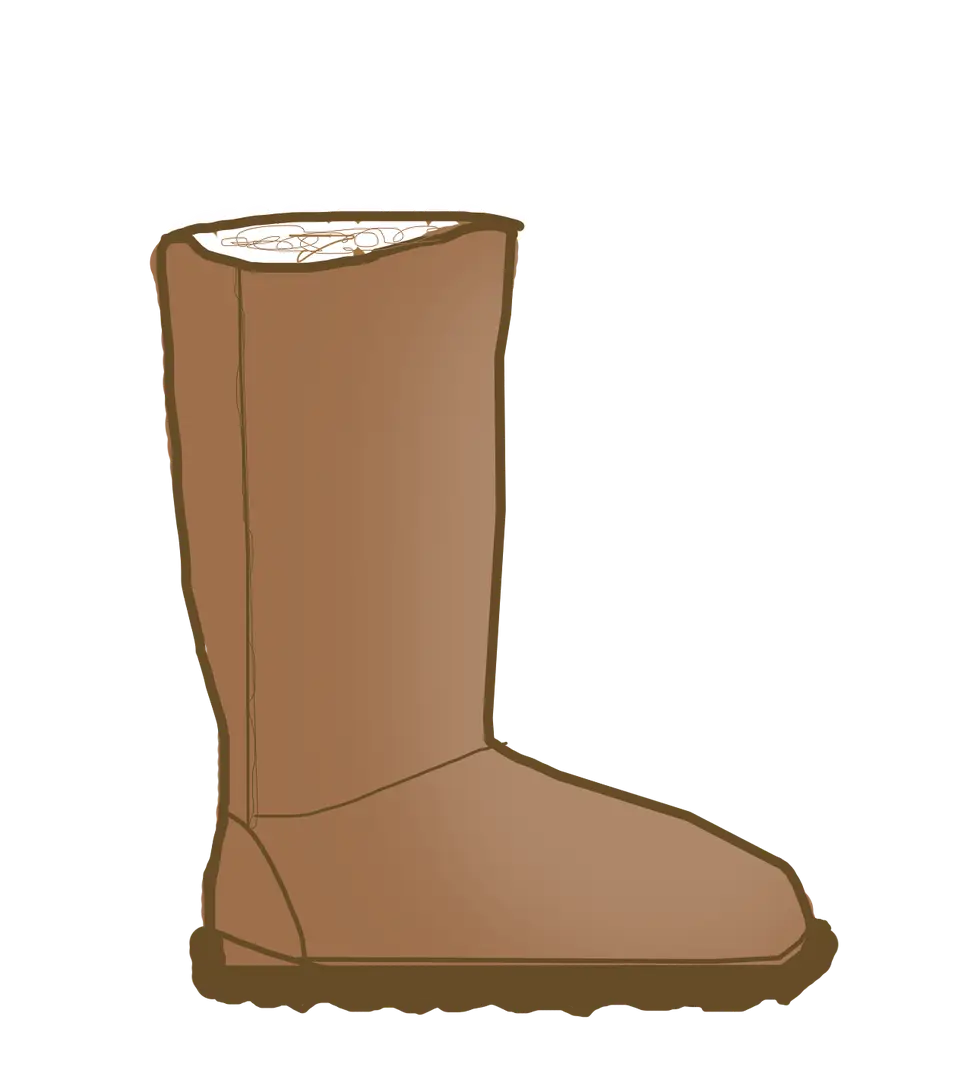 Brown Boot Illustration in Simple Style