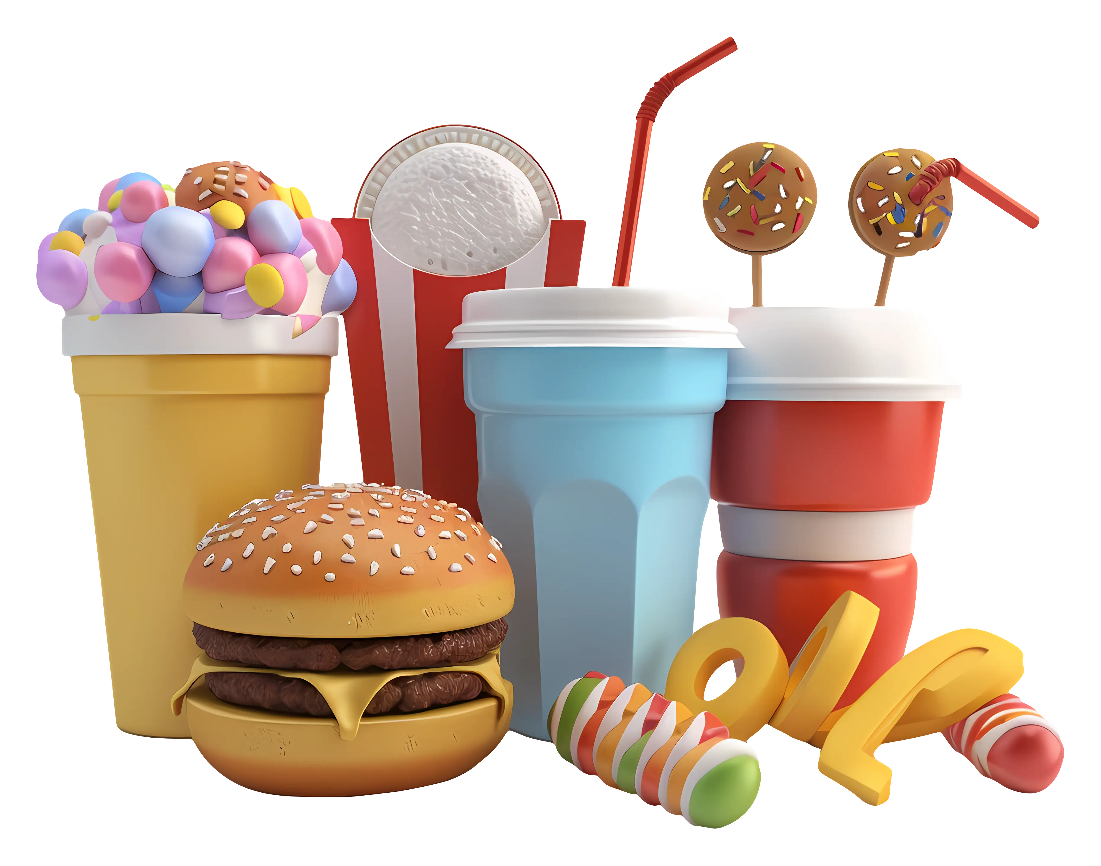 Colorful Fast Food Illustration