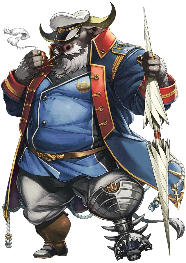 Bull Captain Cartoon Illustration