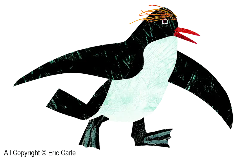 Cartoon Penguin with Red Beak