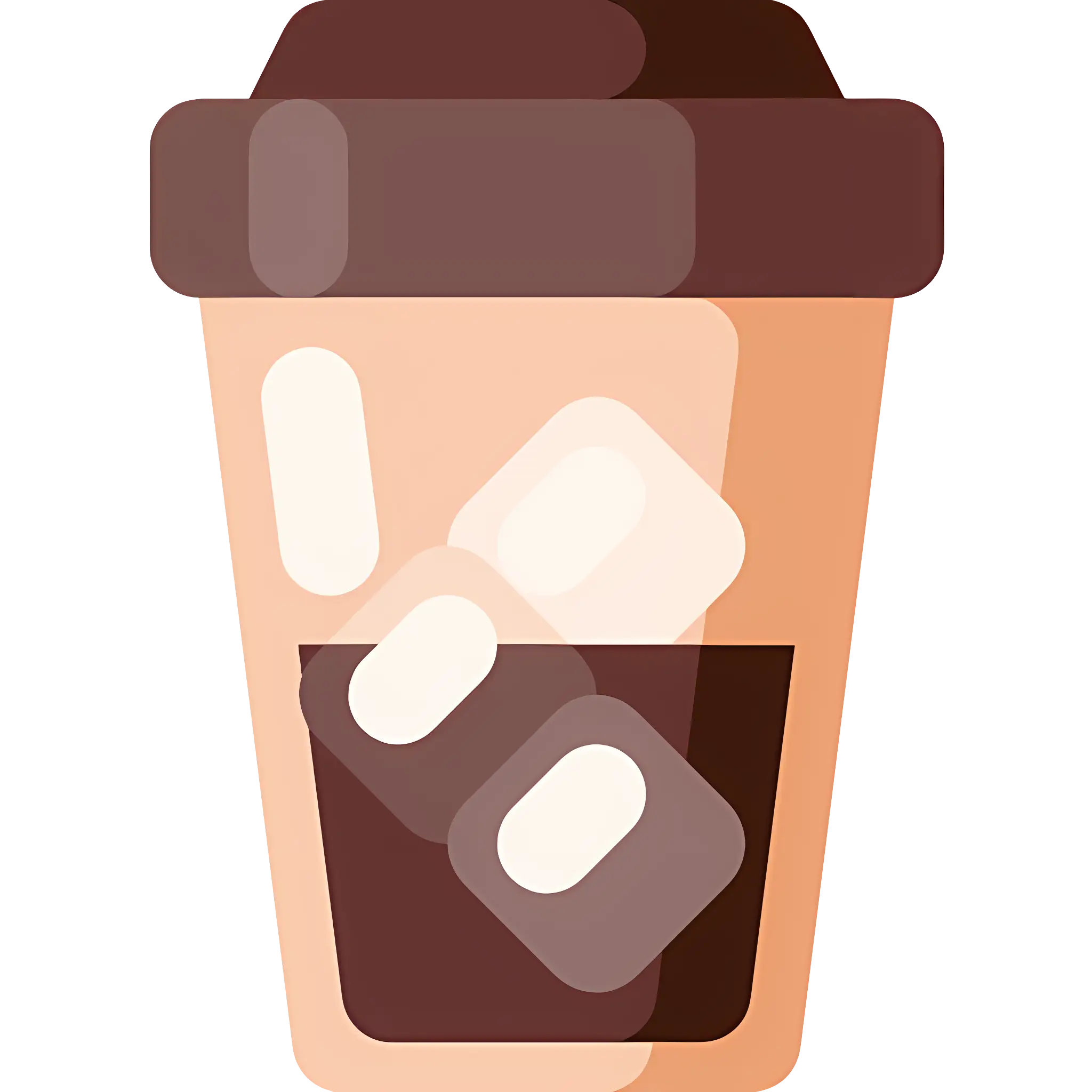 Iced Coffee Cup with Ice Cubes