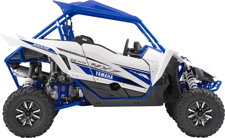 Off-Road Vehicle with Blue and White Design