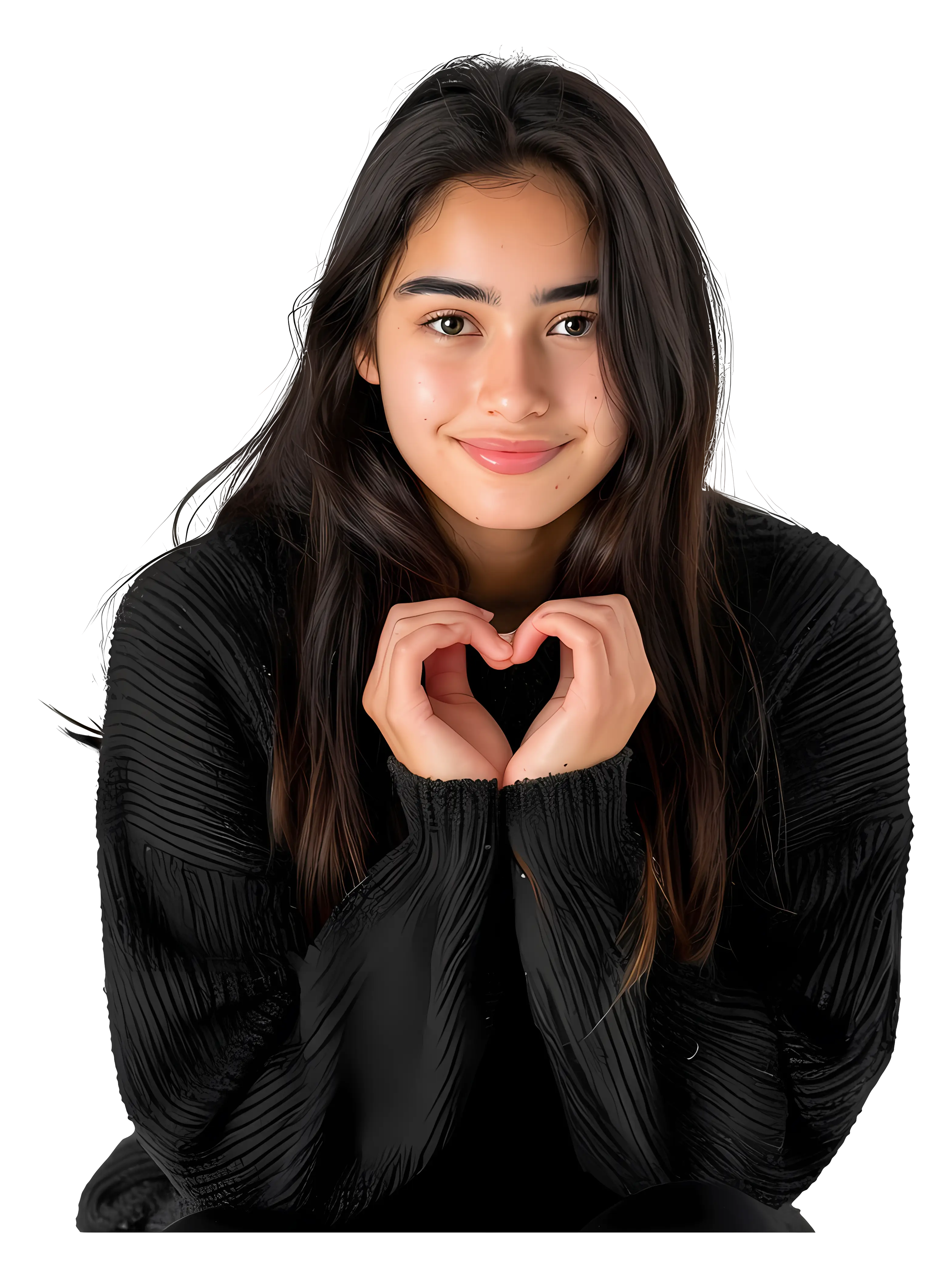 Girl Making Heart Gesture