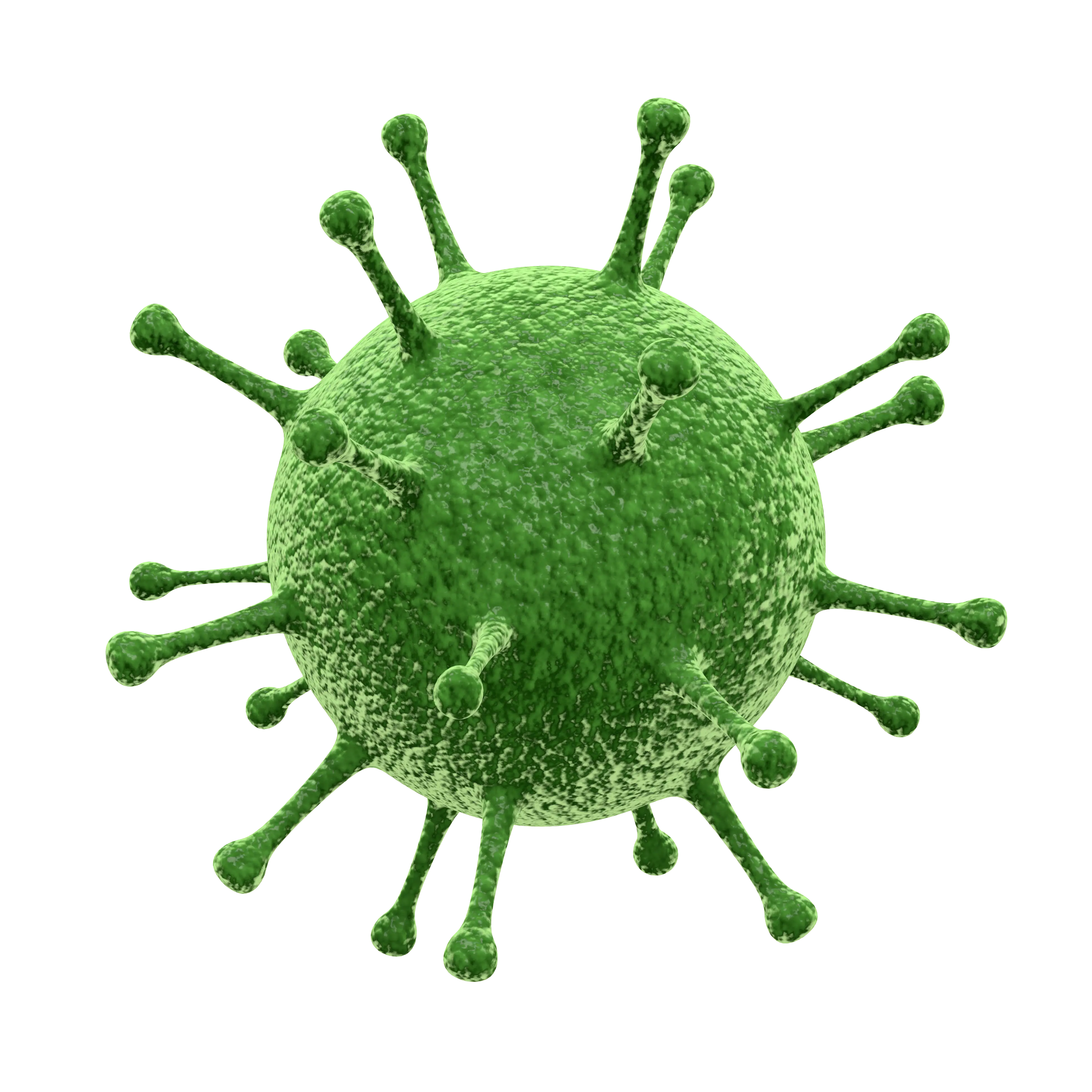 3D Green Virus Illustration for Science and Education