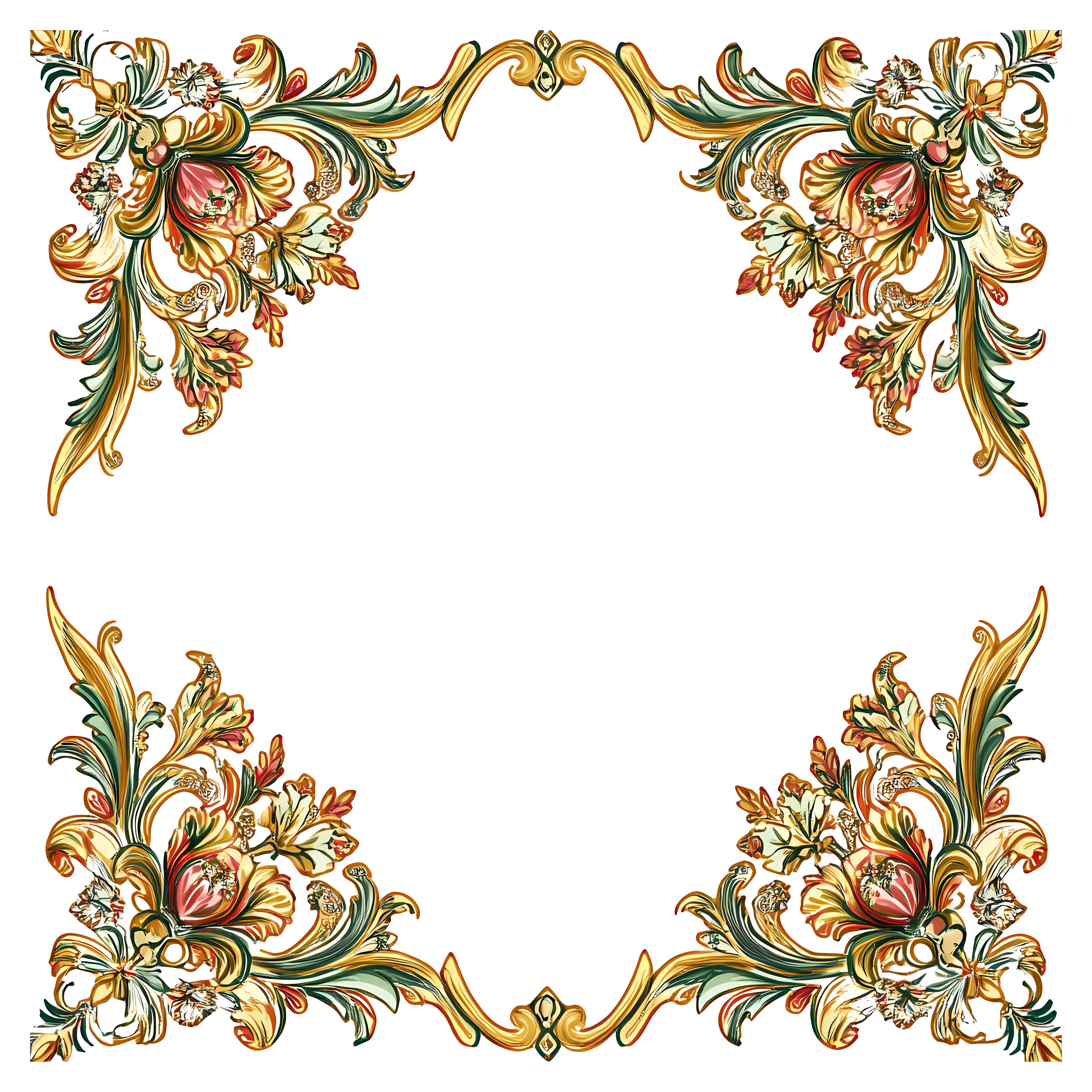 Colorful Ornate Floral Frame