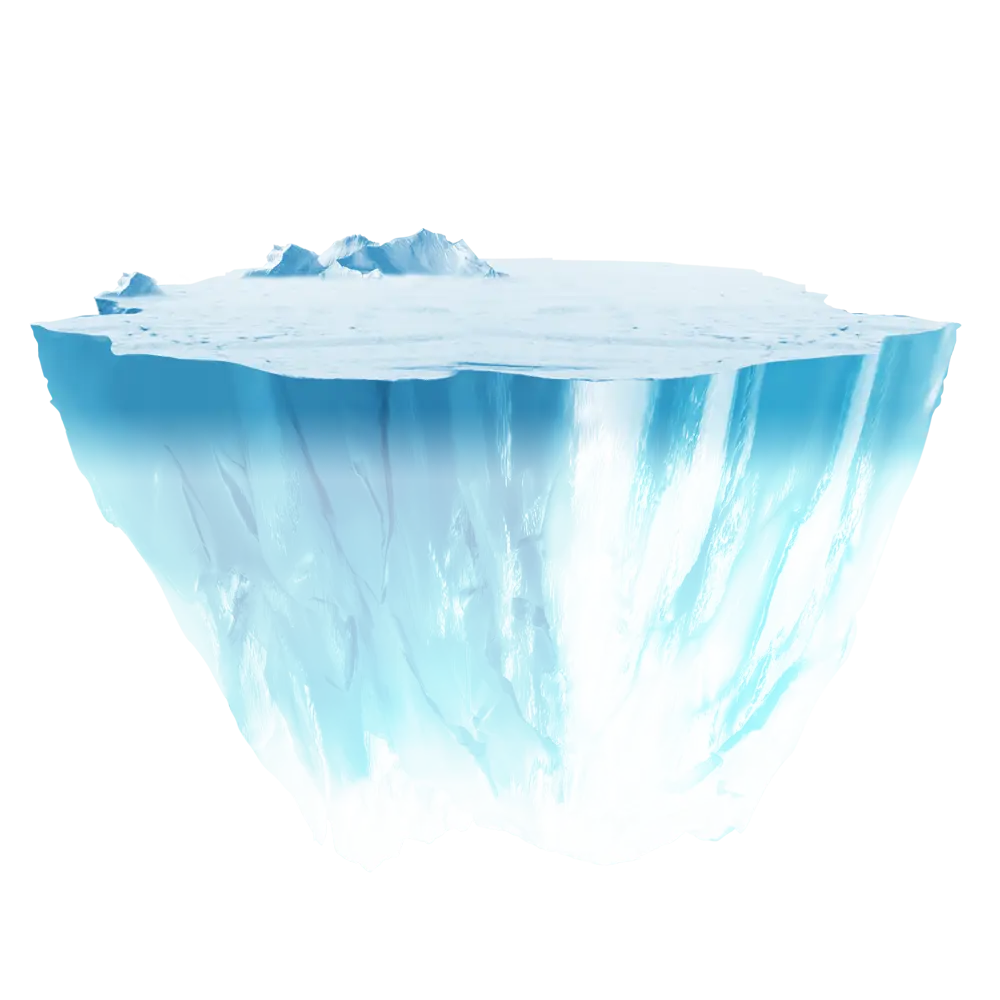 Floating Iceberg Illustration with Soft Blue Glow