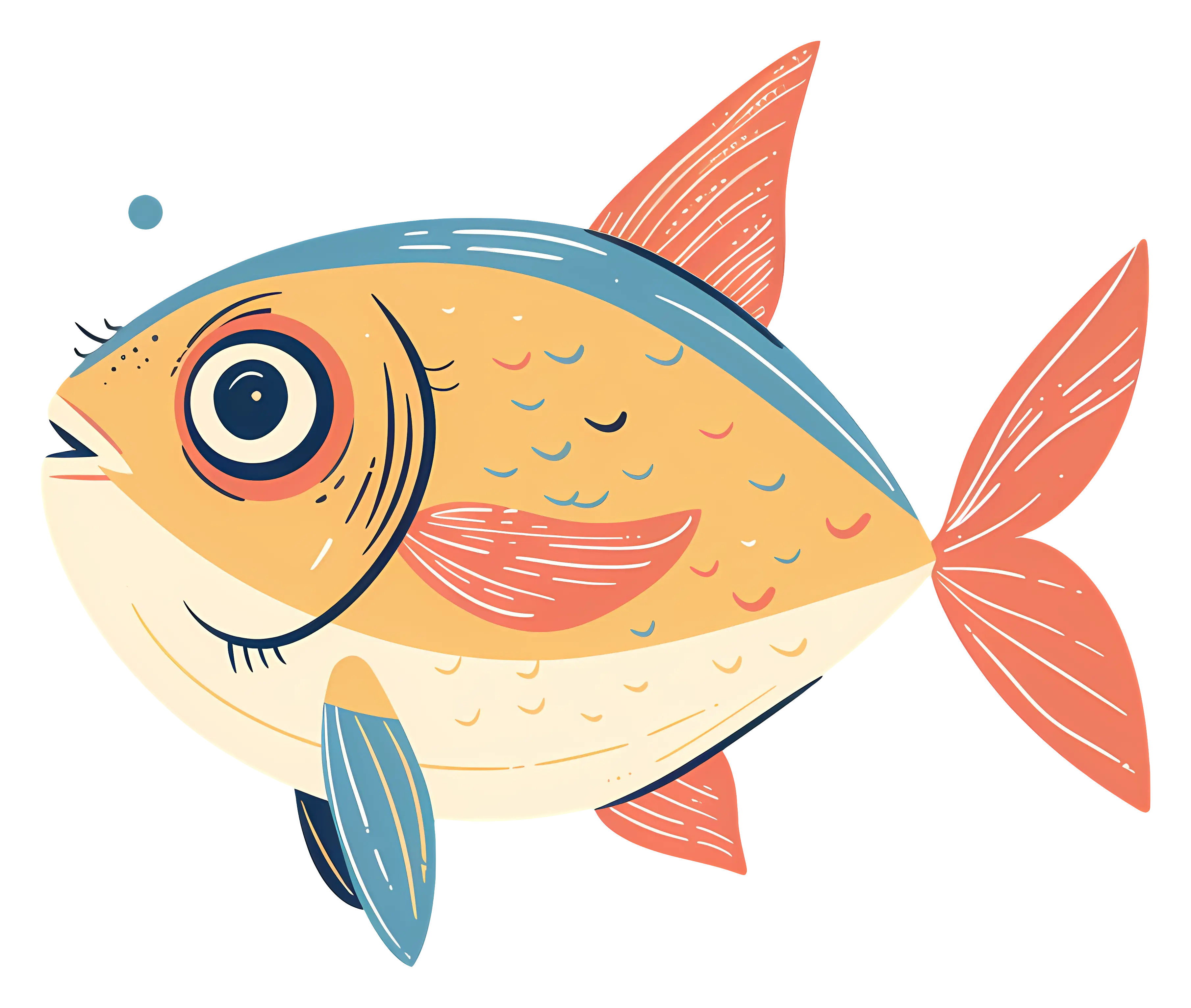 Colorful Cartoon Fish with Vibrant Details