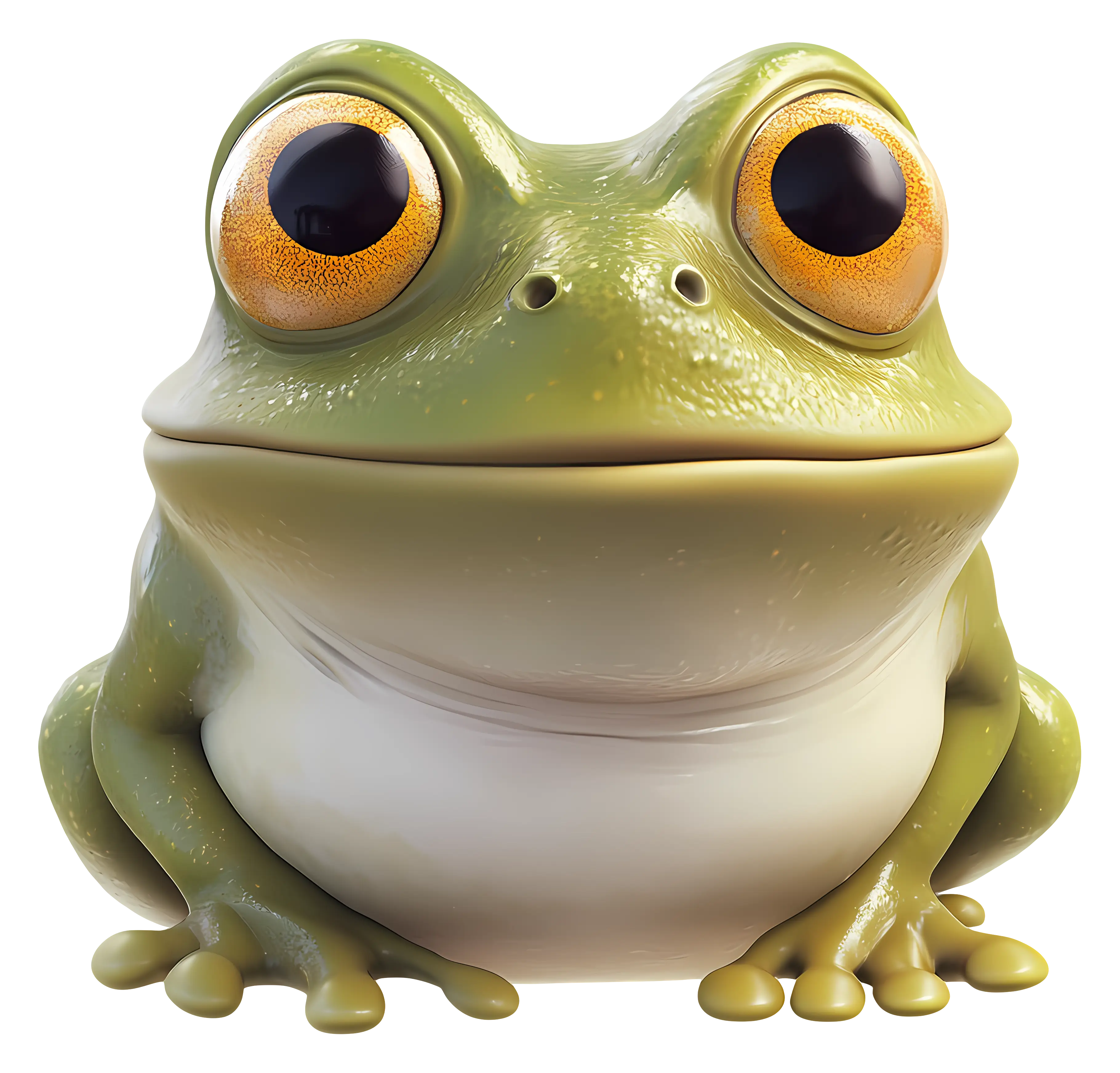 Green Frog with Big Eyes Cartoon