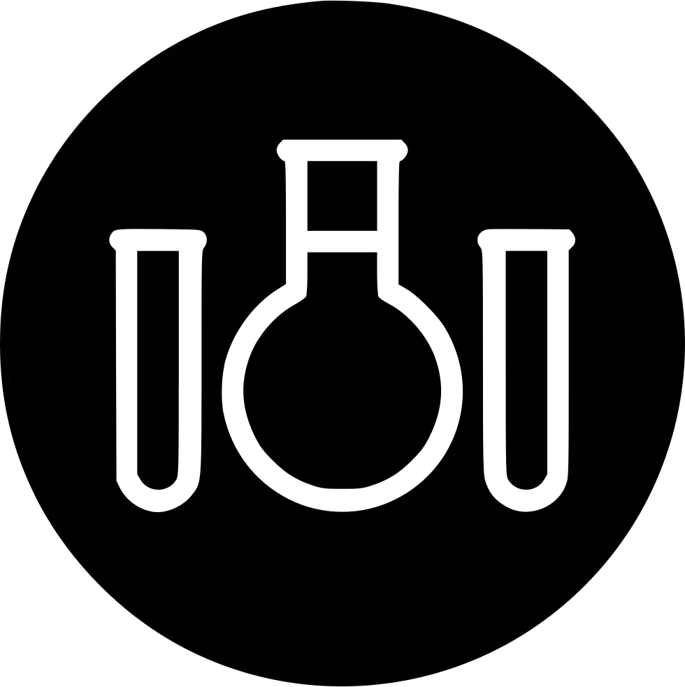 Chemistry Flask Logo in Black Circle