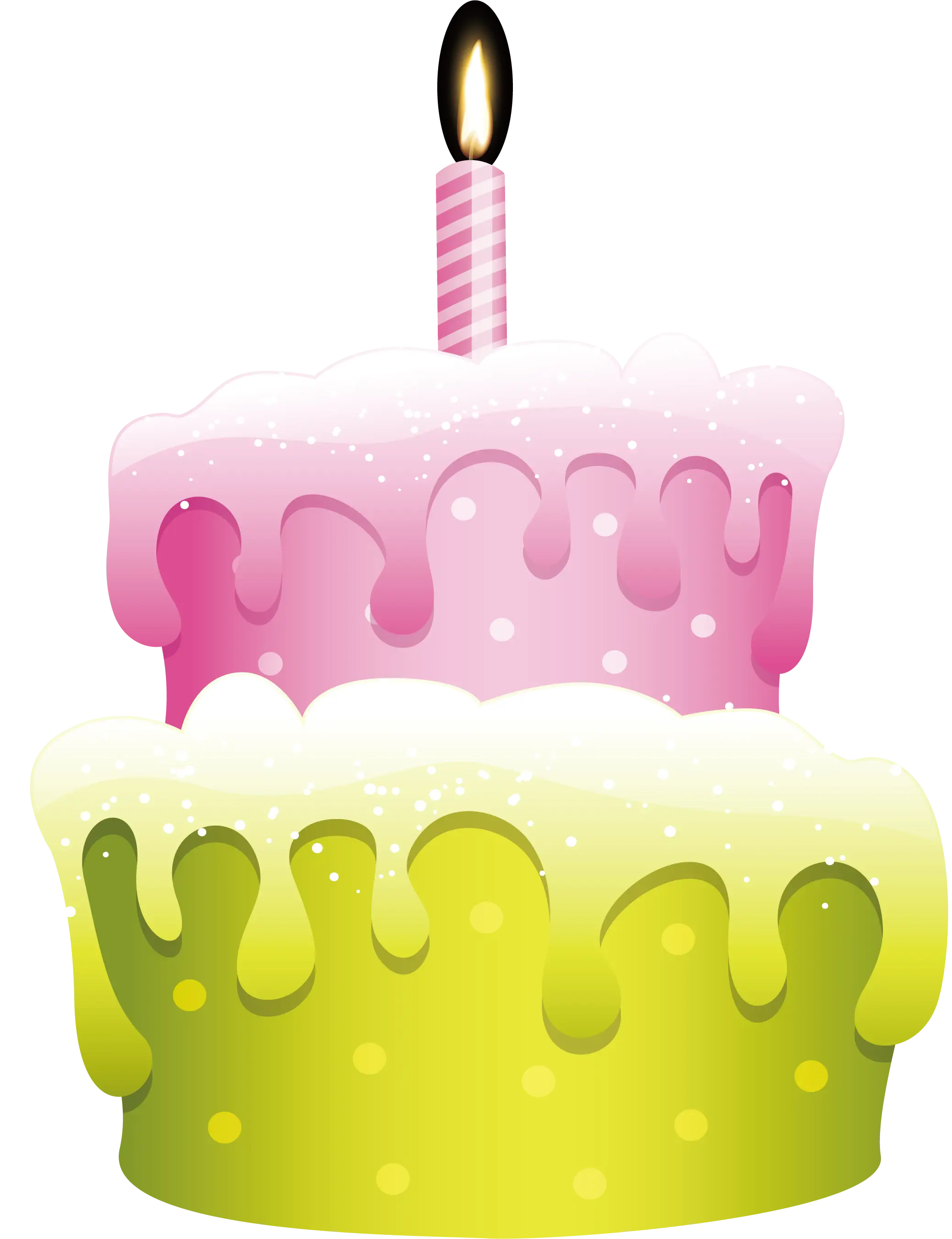 Pink and Green Birthday Cake