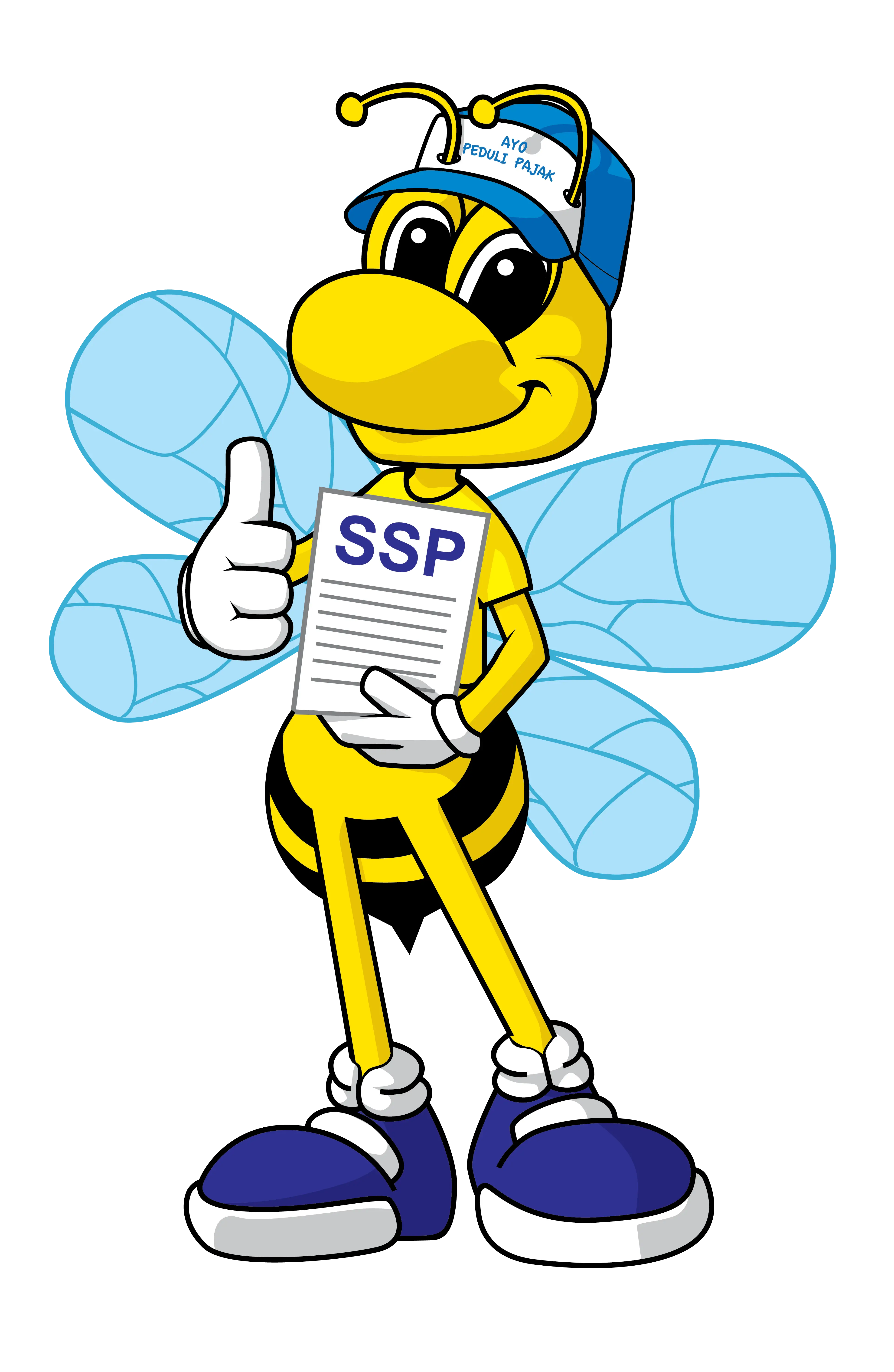Cartoon Bee Mascot with SSP Document