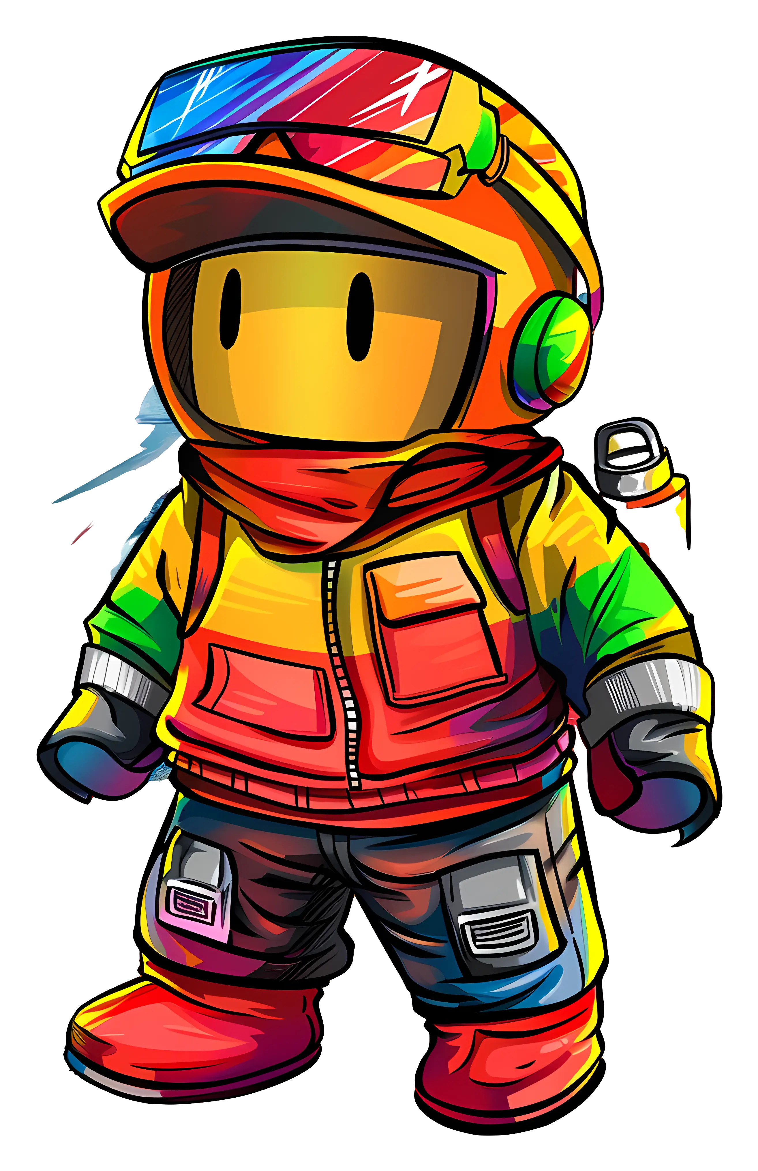 Colorful Cartoon Astronaut