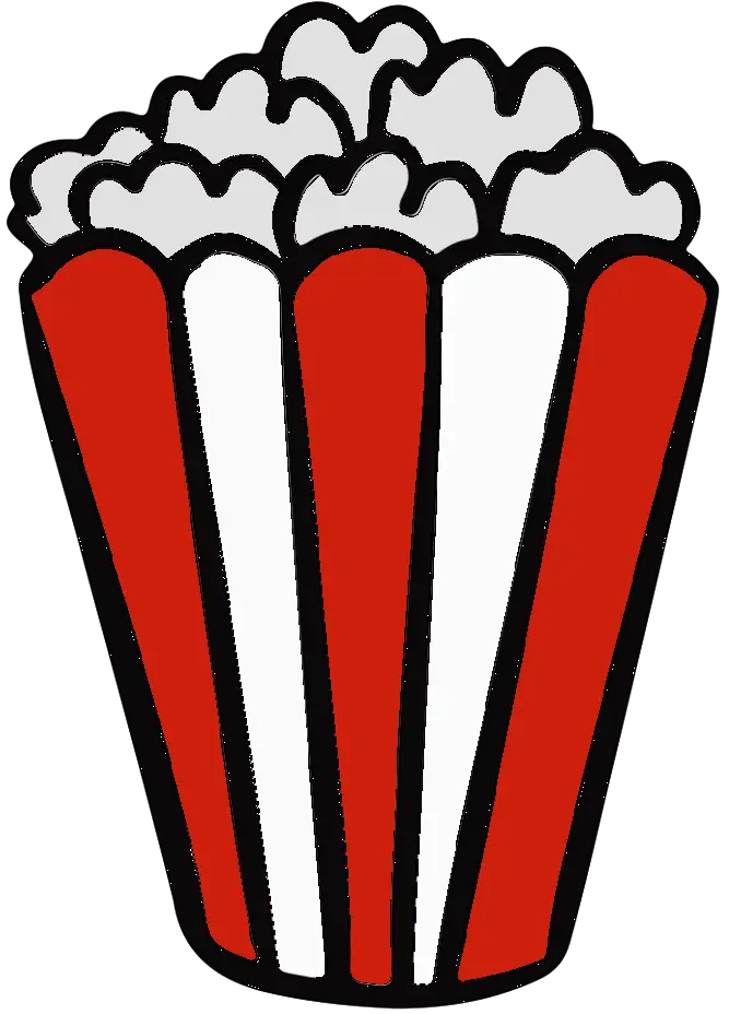 Popcorn in a Red Striped Bucket