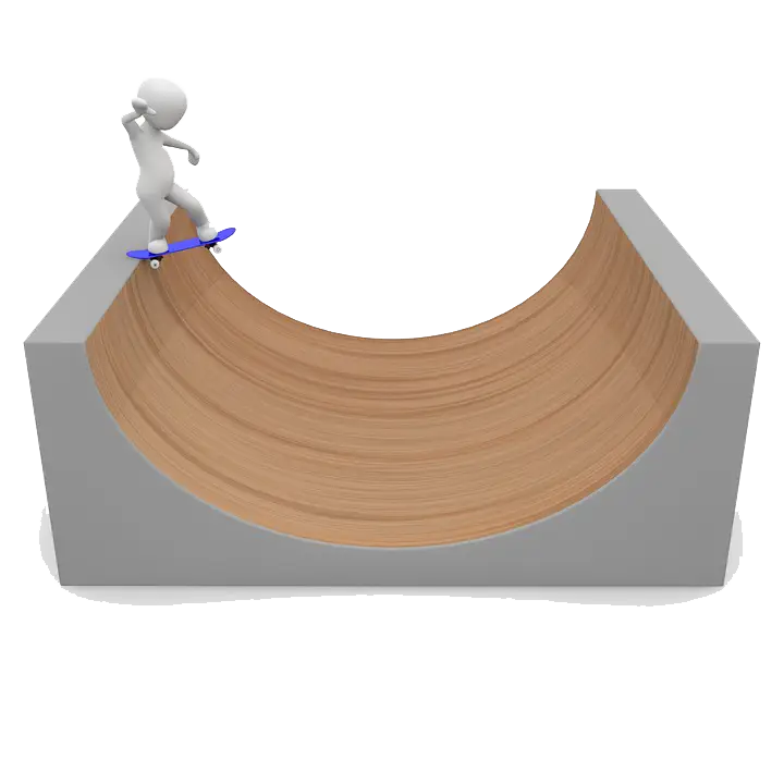 Skateboarder on Halfpipe Ramp