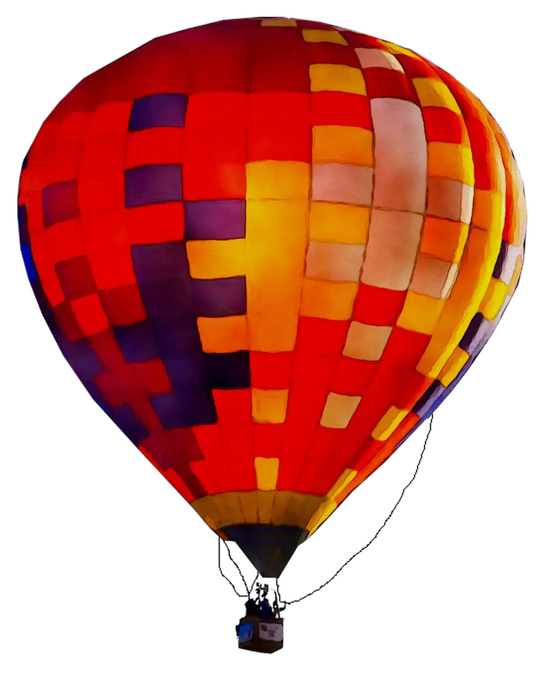 Red and Orange Hot Air Balloon Illustration