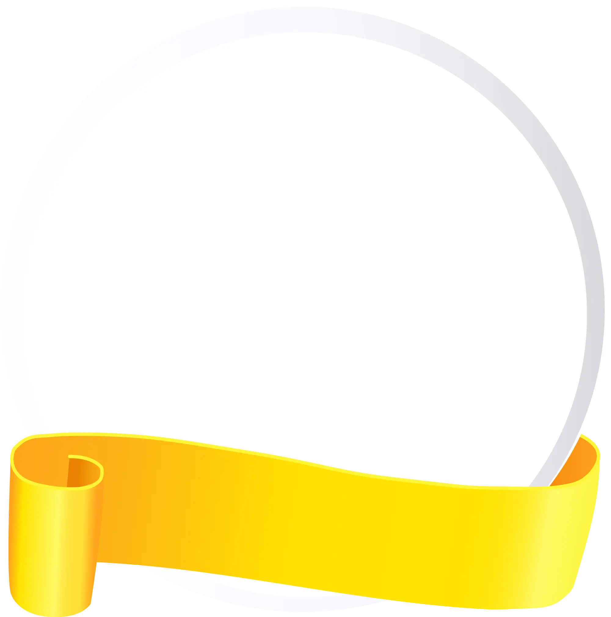 Round Yellow Ribbon Banner