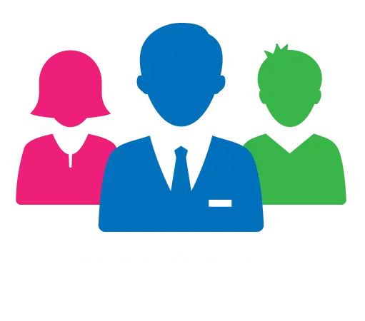 Colored People Graphic Representing a Team