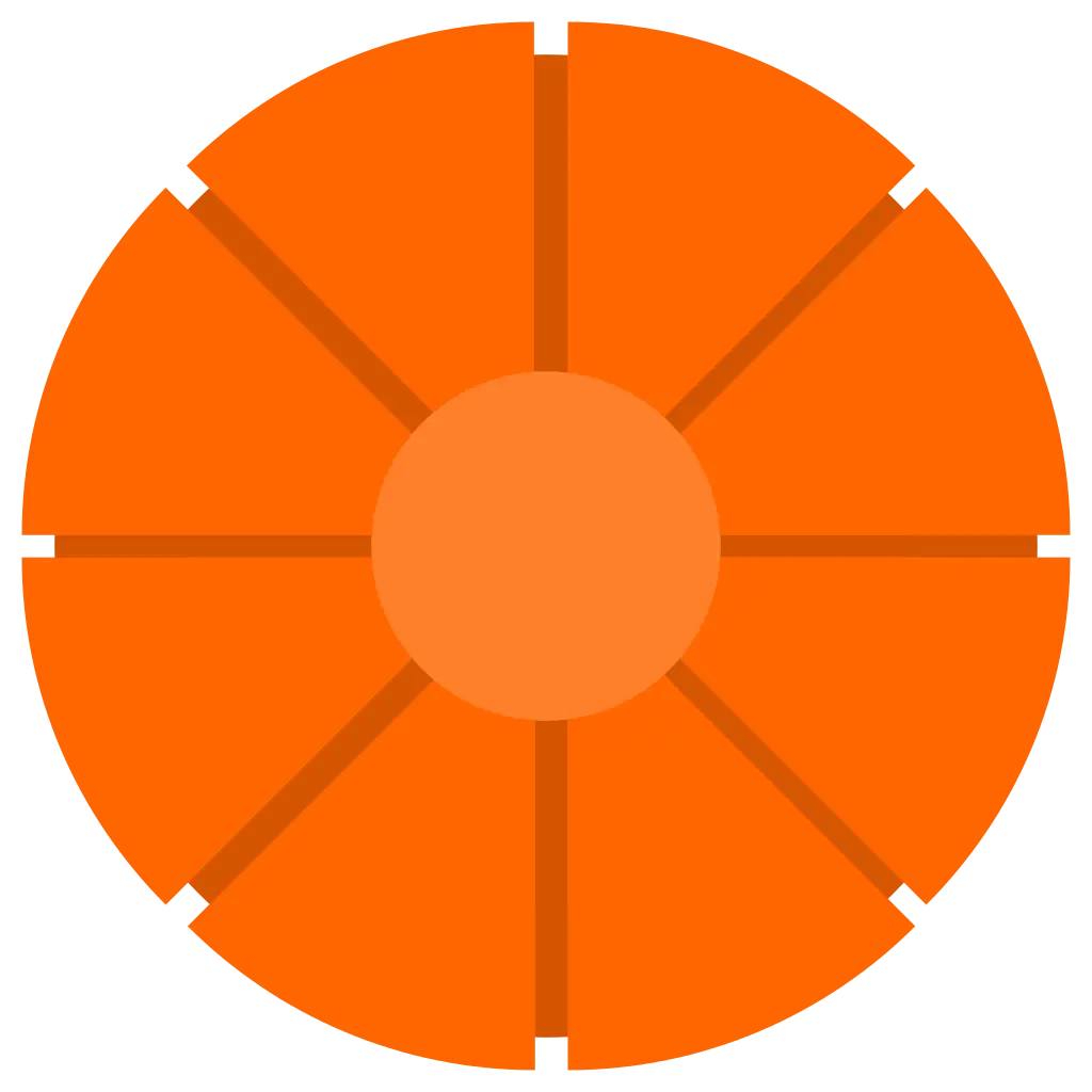 Orange Circular Segment Graphic
