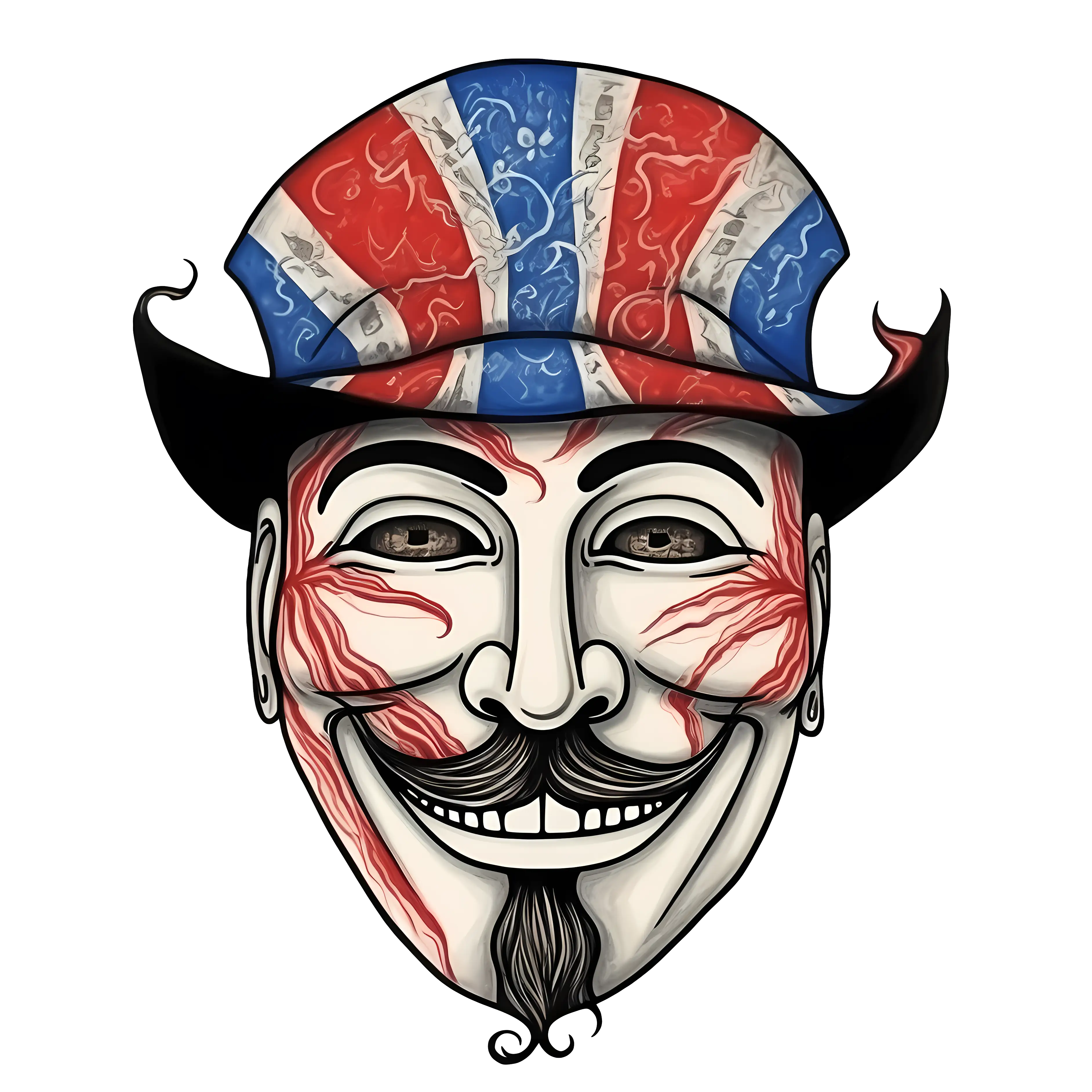 Stylized Mask with British Flag Design