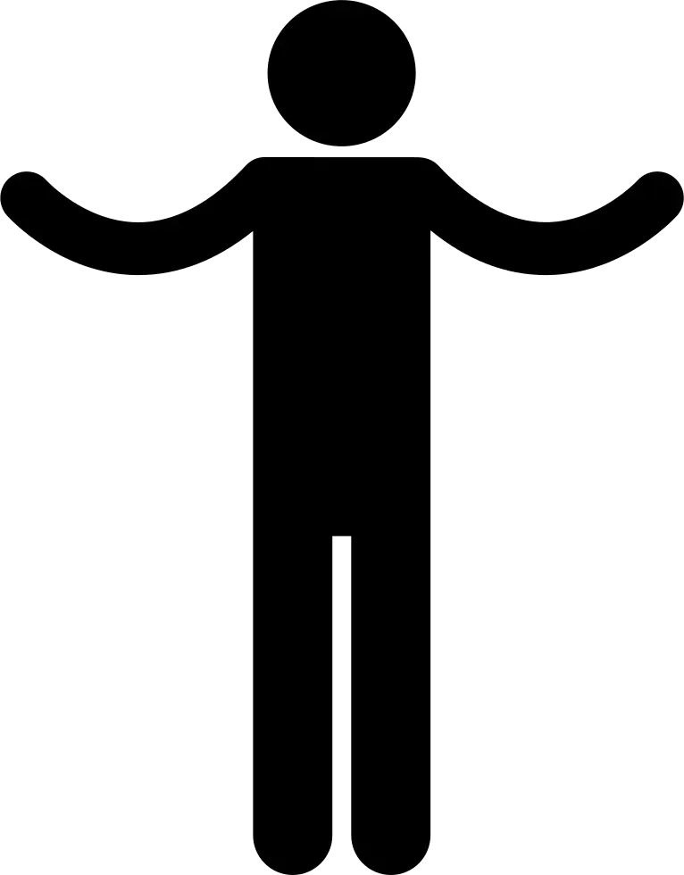 Person Silhouette with Open Arms Icon