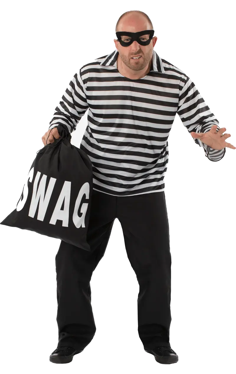 Robber Costume with Swag Bag