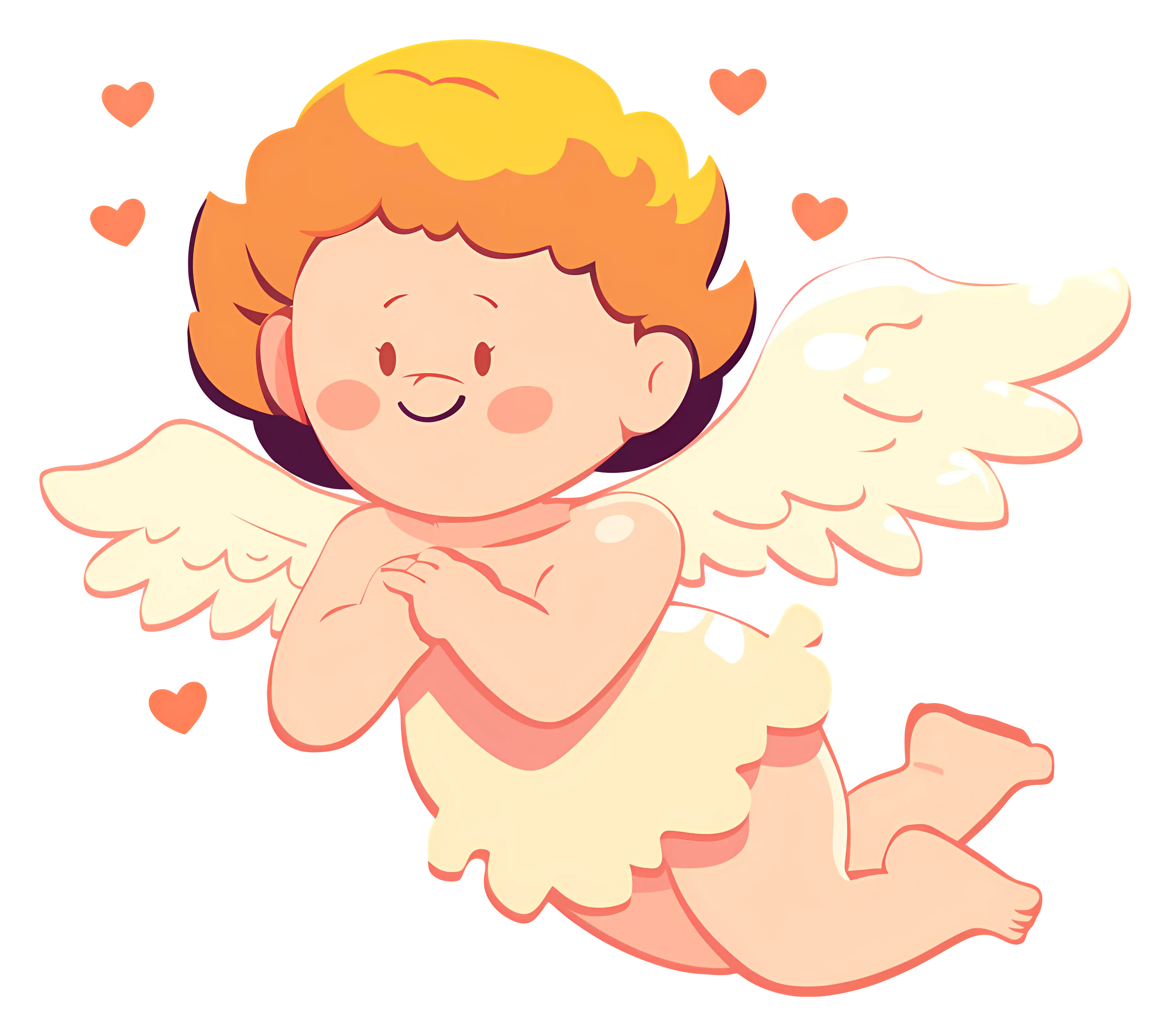 Cute Angel with Hearts for Valentine&#039;s Day