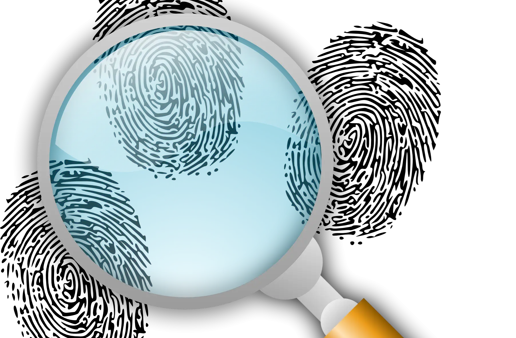 Magnifying Glass with Fingerprints