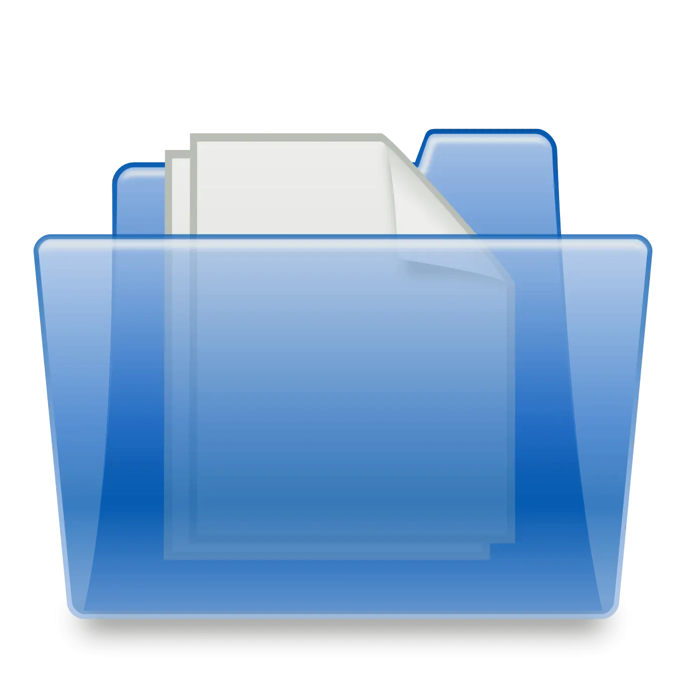 Blue Folder Icon with Papers Inside